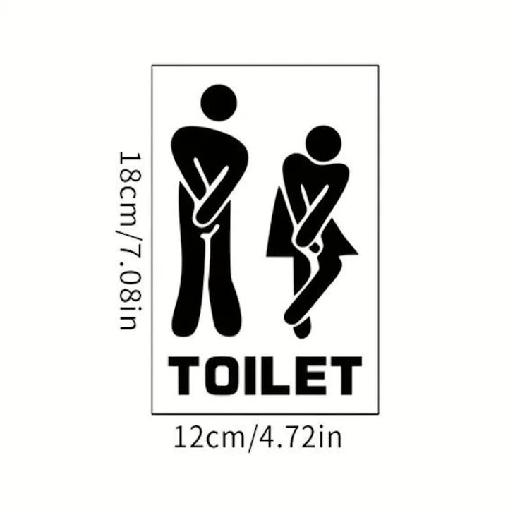 Декоративен стикер за баня, покривало за тоалетна, модел 6, размер 18 см х 12 см