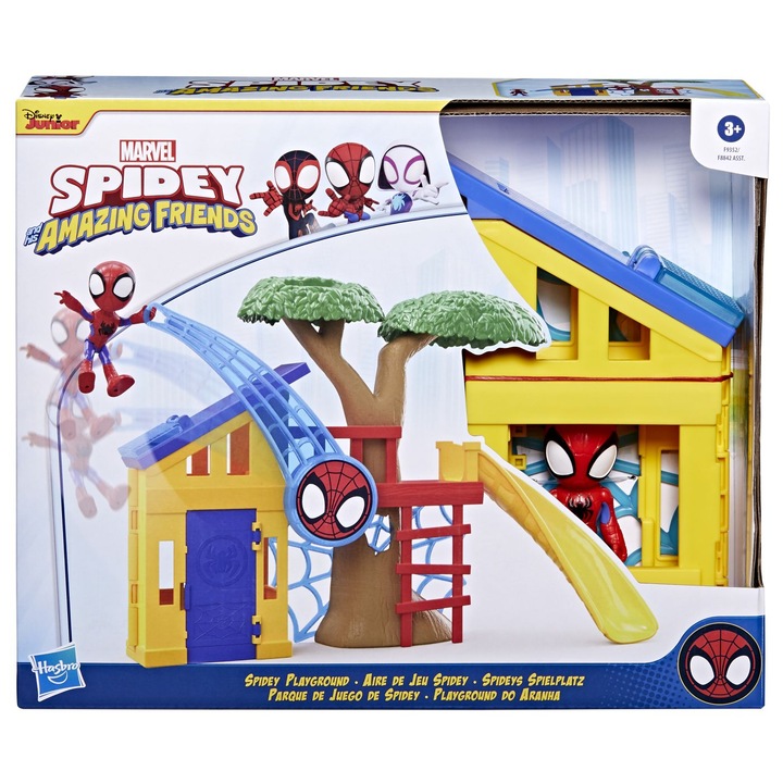 Комплект за игра Spidey and his Amazing Friends - Игрален кът Spidey и фигурка Spidey, 10 см