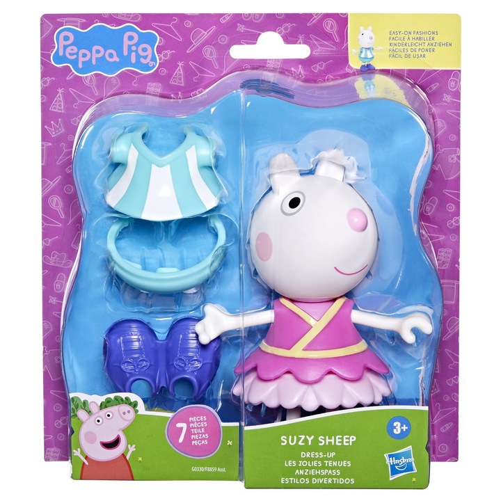 Фигурка Peppa Pig, Овцата Сузи, с аксесоари за дрехи, 15 см