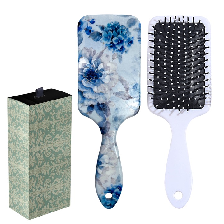 Hajkefe, Retro, ABS, kék és fehér, ajándékcsomagolás