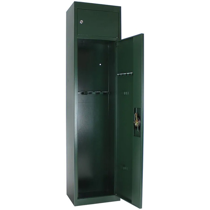 Dulap de arme si munitie Rottner Gun 5, 5 arme, otel, incuietoare prin butuc cilindric, 2 chei, Verde