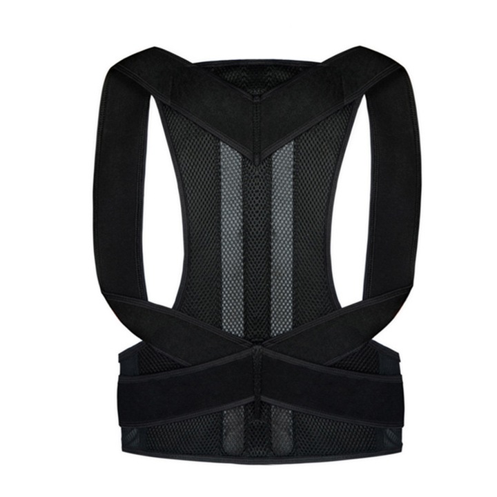 Corector de postura, Microfibra, Negru, 2XL