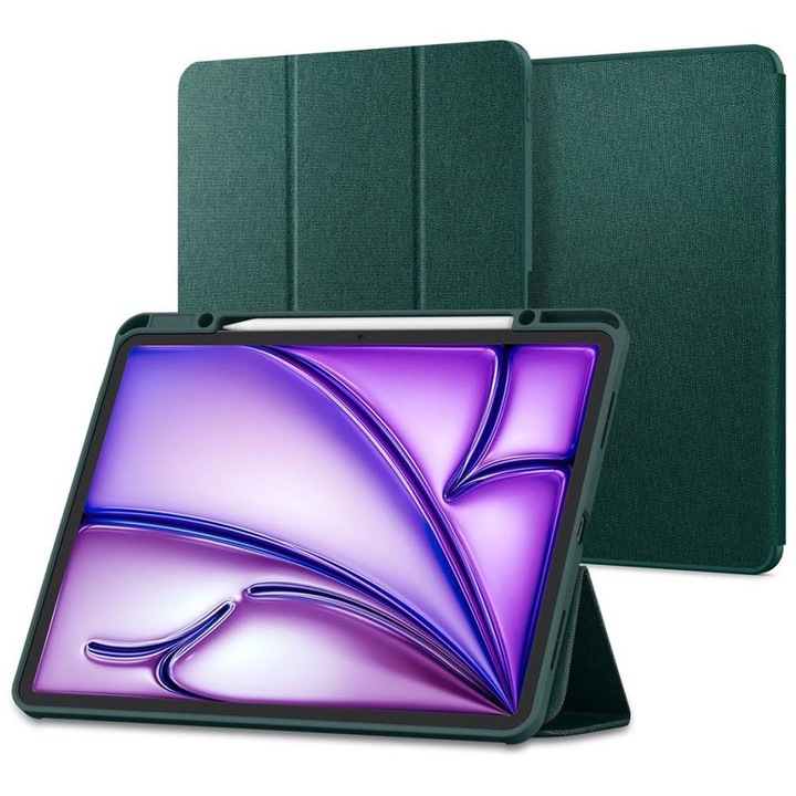 Husa Protectie pentru iPad Air 4 2020/Air 5 2022/Air 11 2024, G89, Nailon, Midnight Lucky Green
