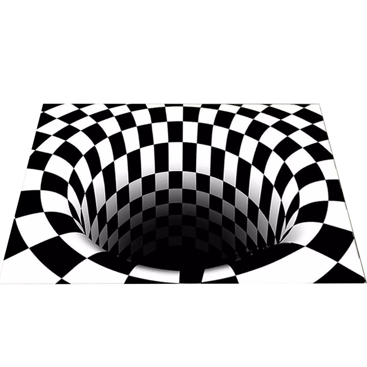 3D Изтривалка, илюзия на дупки, 60x90 см, водоустойчива, неплъзгаща се