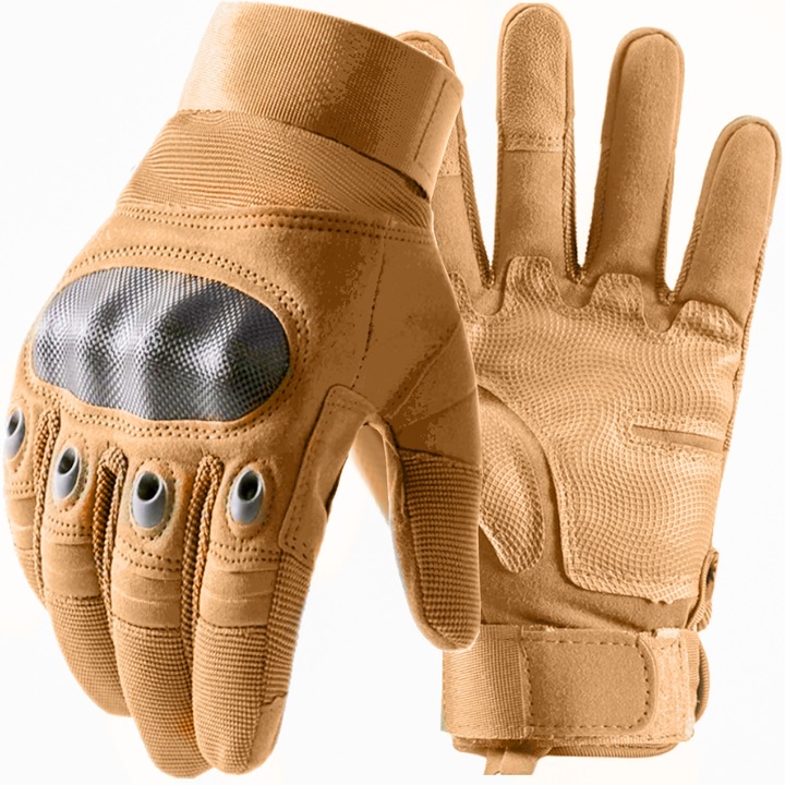Férfi taktikai kesztyű, nylon, barna, L