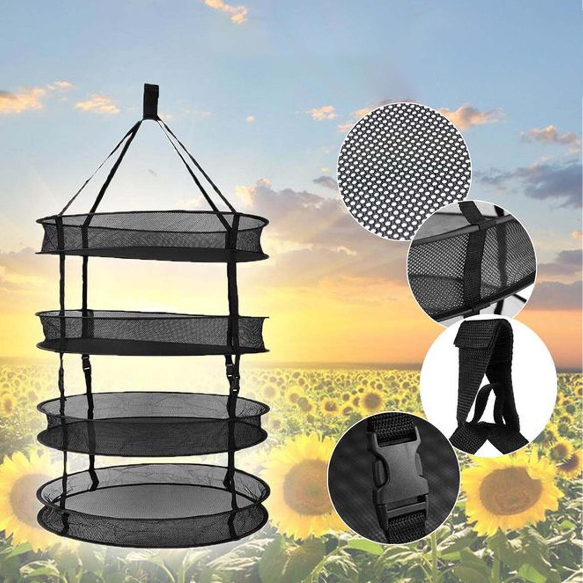 Plasa de uscare - 4 rafturi - 60 x 80 cm - eMAG.ro