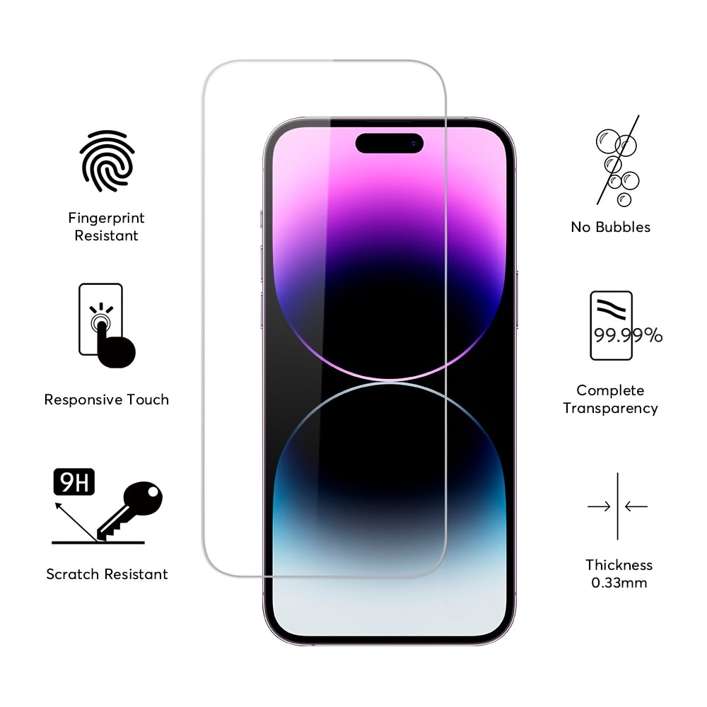 Folie sticla securizata pentru Iphone 15, 15 Pro, 16, Duritate 9H, JASFPTIP1516
