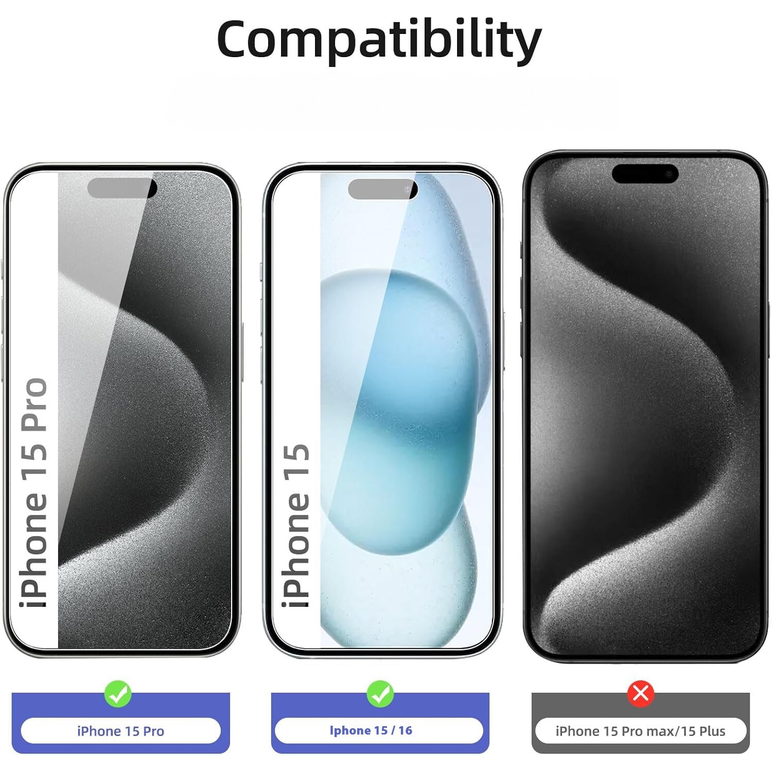 Folie sticla securizata pentru Iphone 15, 15 Pro, 16, Duritate 9H, JASFPTIP1516