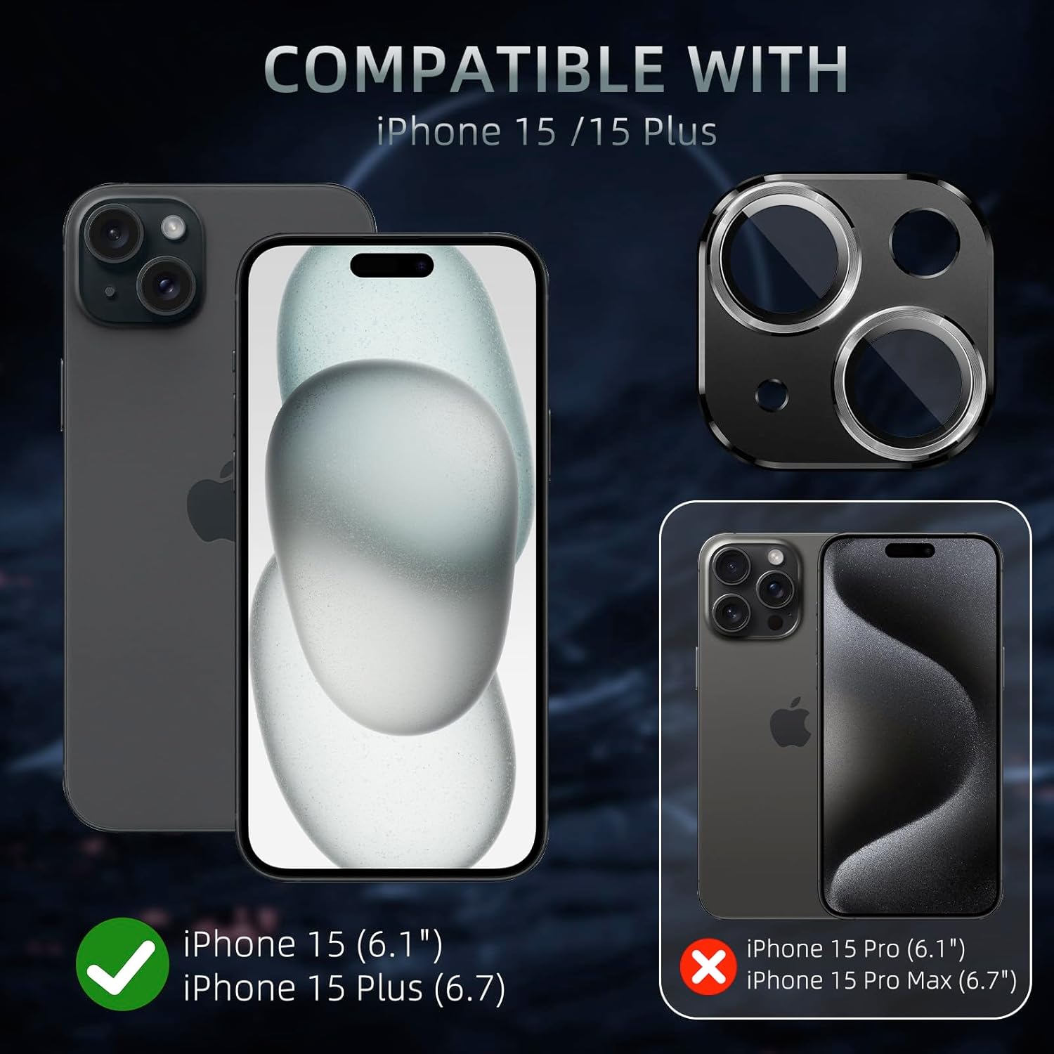 Carcasa Metalica Mata cu Folie din Sticla Securizata pentru Protectia Camerelor Foto, Compatibil iPhone 15 si iPhone 15 Plus, Green