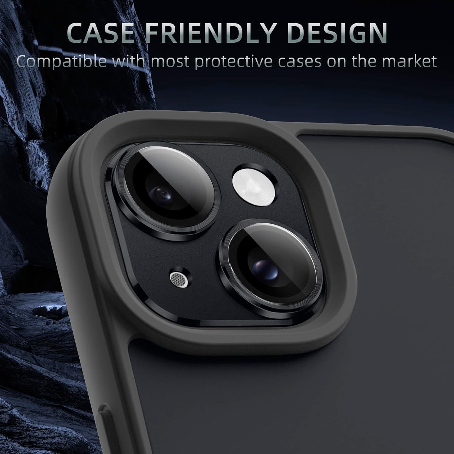 Carcasa Metalica Mata cu Folie din Sticla Securizata pentru Protectia Camerelor Foto, Compatibil iPhone 15 si iPhone 15 Plus, Green