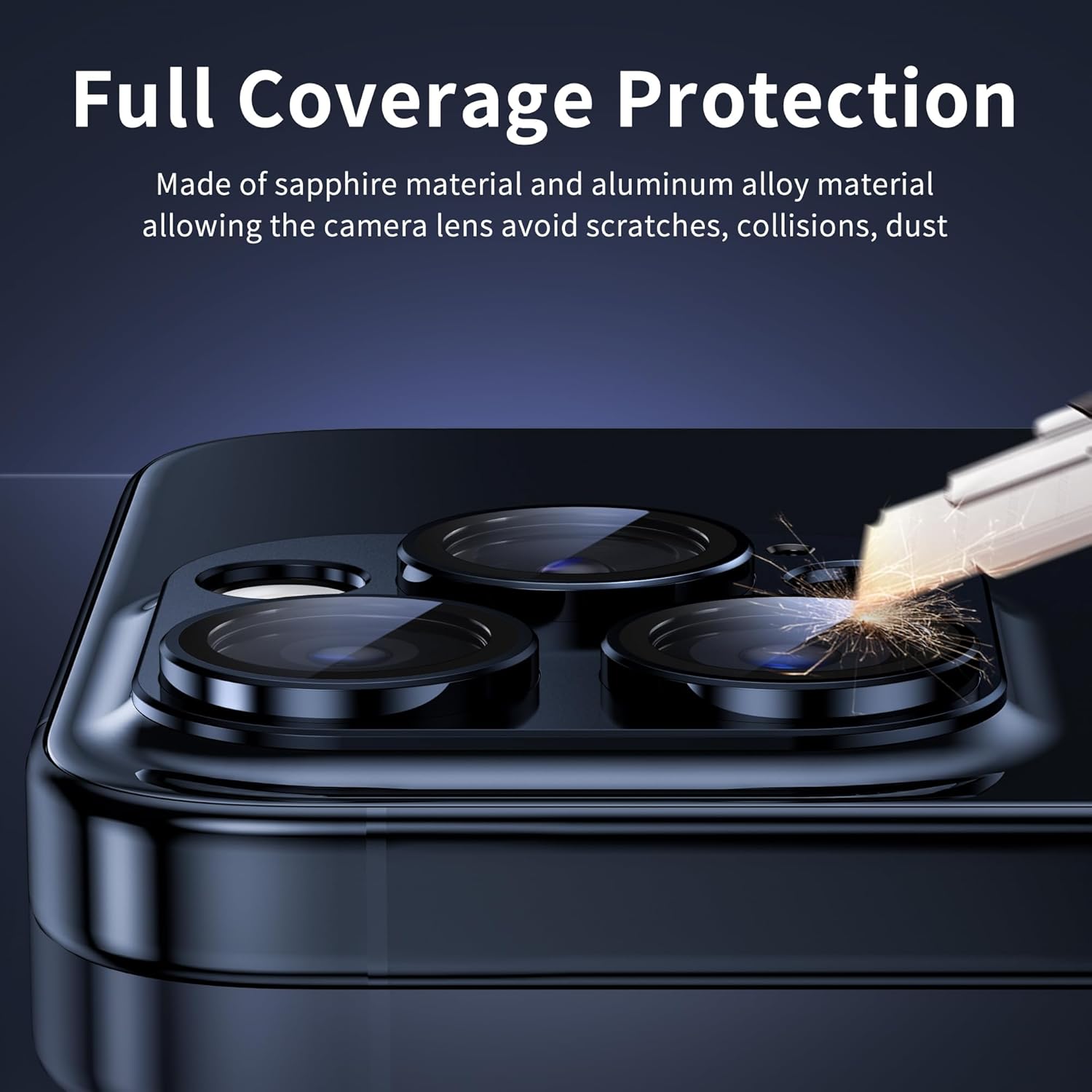 Carcasa Metalica Mata cu Folie din Sticla Securizata pentru Protectia Camerelor Foto, Compatibil iPhone 15 Pro si iPhone 15 Pro Max, Black Titanium