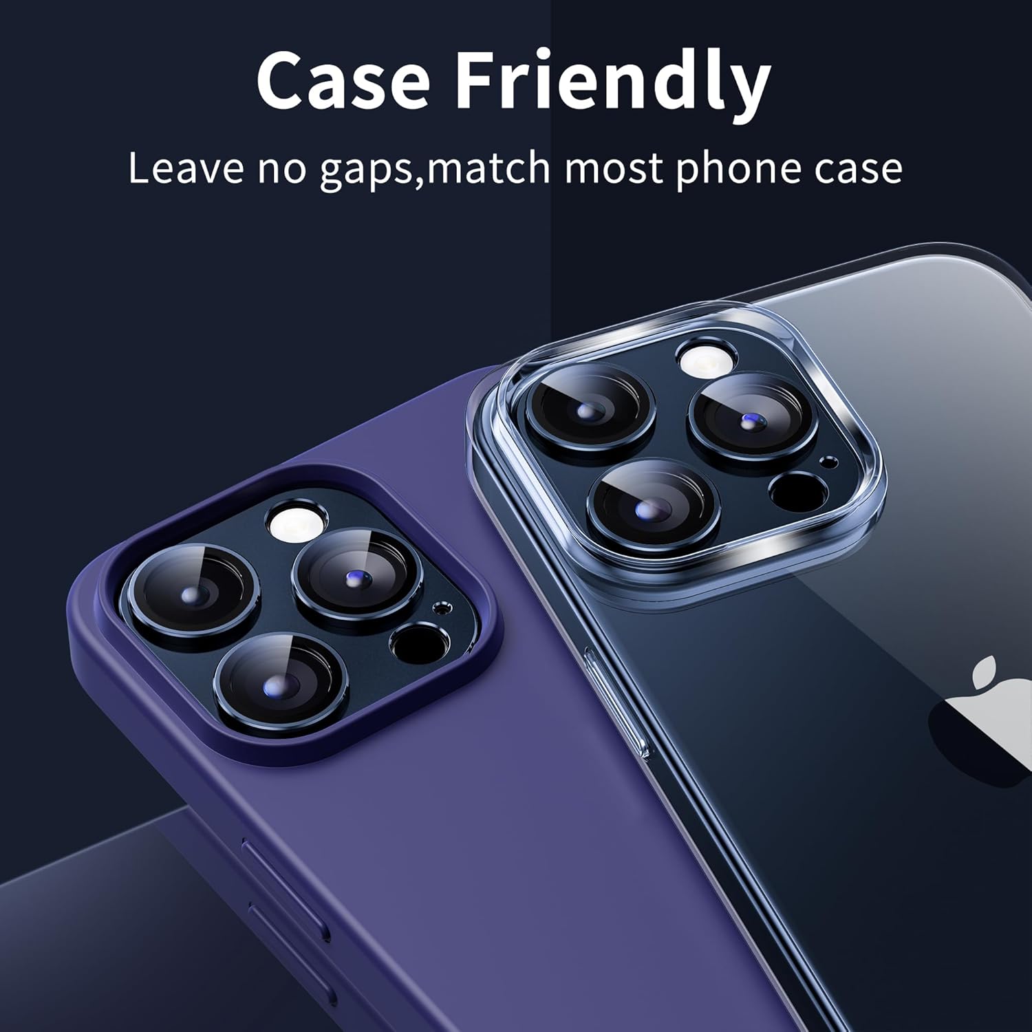Carcasa Metalica Mata cu Folie din Sticla Securizata pentru Protectia Camerelor Foto, Compatibil iPhone 15 Pro si iPhone 15 Pro Max, Black Titanium