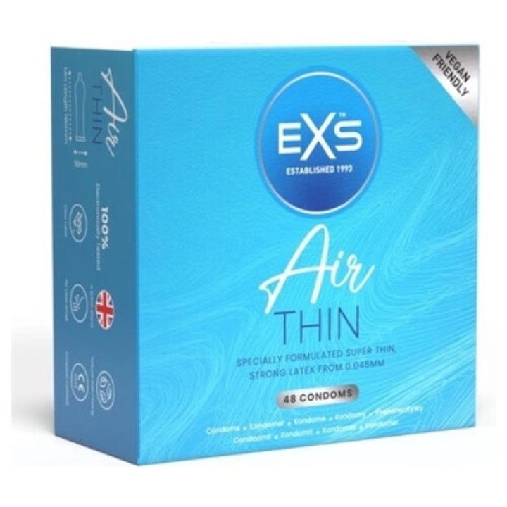 Презервативи Air 48 броя, EXS, 0.045 mm, естествен латекс