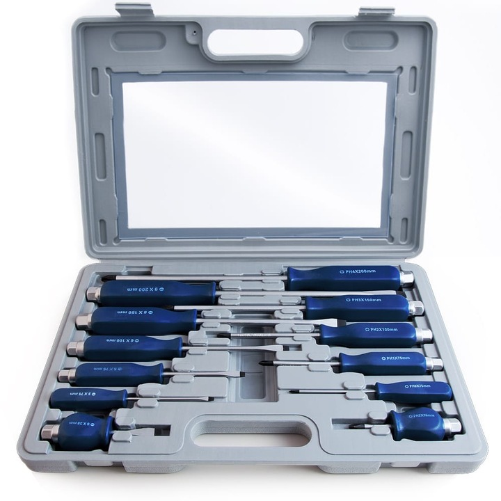 Csavarhúzó készlet, Monzana, acélból, 12 db