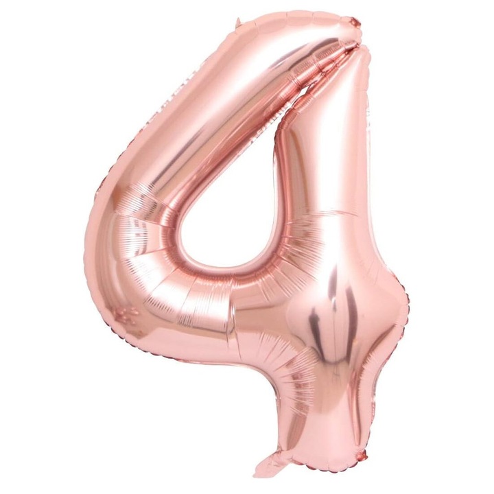 Rose Gold fém fólia lufi, 4-es szám, 82 cm, Rose Gold