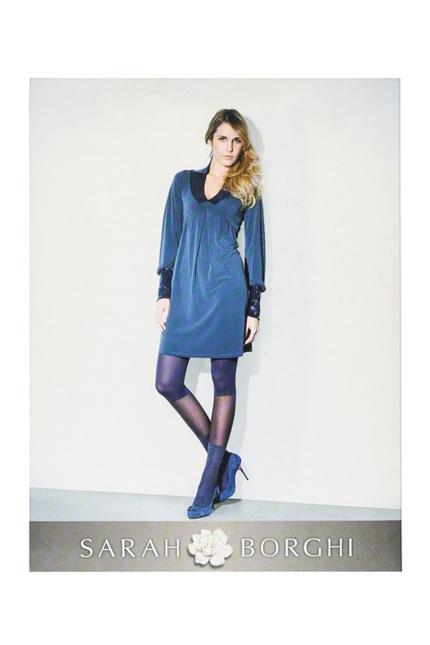 Dres din microfibra 3D, model 3 in1, colant, dres, soseta, Sarah Borghi Cleide 60 DEN, Gri