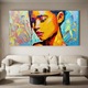 Vászonfestmény Modern absztrakt portré 9979, vászon 360g fa kereten 80cm x 100cm, Nappali, Hálószoba