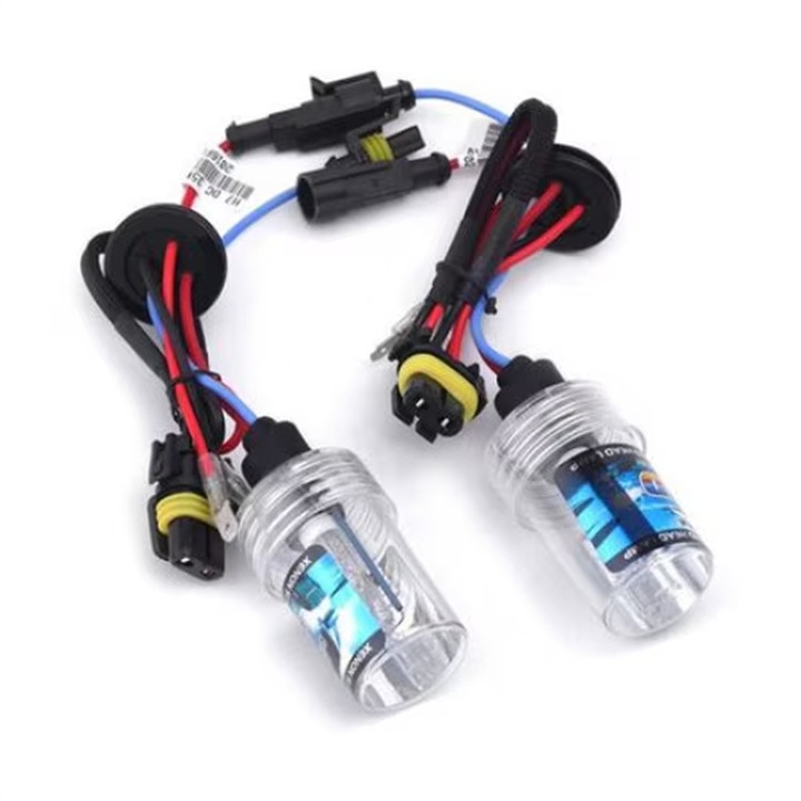 Kit bec Xenon H7, AjieQaQ, 55W, 6000K, 12V, Faza scurta, Faza lunga, Lampa de ceata, Alb rece, 2 buc