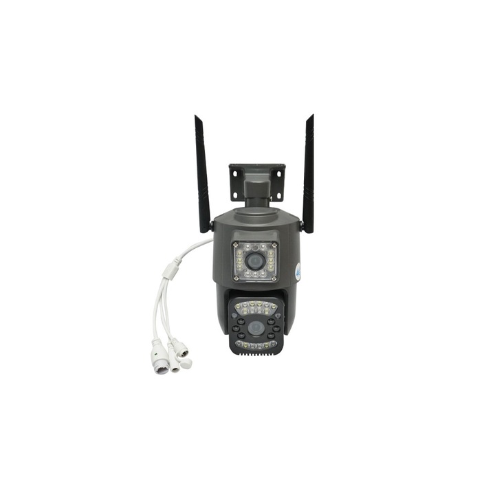 Камера за наблюдение с двоен обектив, P2P WIFI 4G 1080P, PTZ със сензор за движение, разпознаване на хора и приложение V380