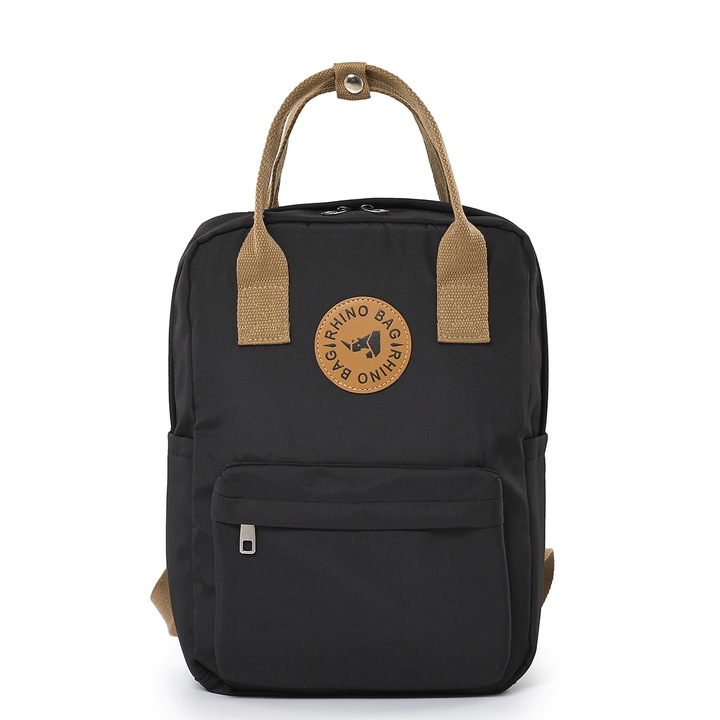 Rucsac unisex RhinoBag, stil sportiv impermeabil, 26x17x38cm, negru