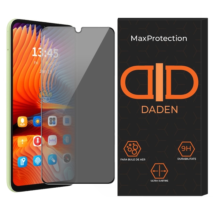 Folie Sticla Privacy pentru Xiaomi Redmi 14C Daden MaxProtection, Full Cover, Protectie Profesionala, Ultra Rezistenta, Calitate Premium