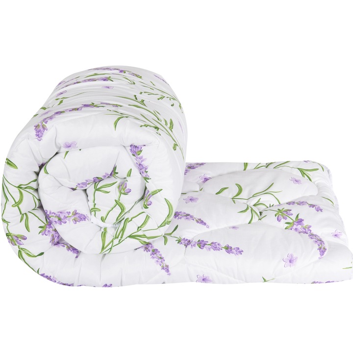 Комплект 2 олекотени завивки 4 сезона Luxury Lavanda Somnart, 180х200 см, Полиестер, Пълнеж 250 гр + 150 гр, Ватирани, Висока степен на топлина