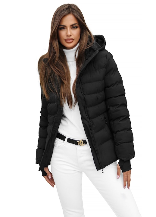 Geaca de iarna femei OZONEE JS/M769B, Negru
