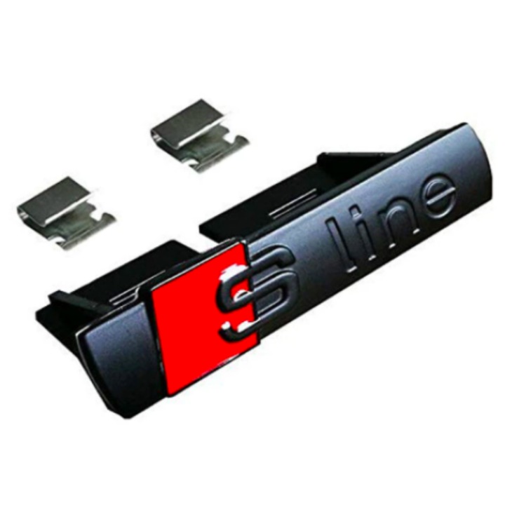 Emblema Sline pentru grila fata Audi, Negru