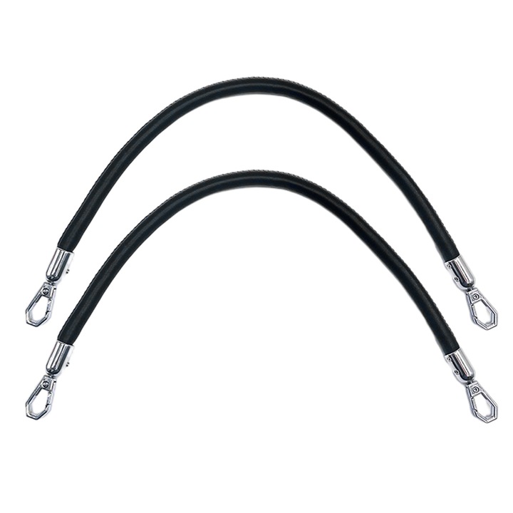 Set 2 curele de schimb din piele pentru genti, Fokelyi, 60cm, negru