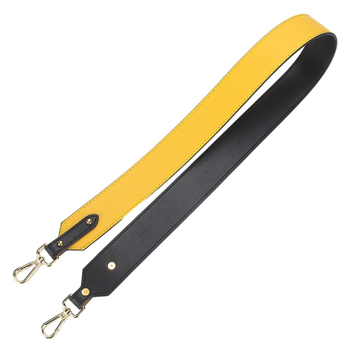 Curea din piele pentru geanta AMRINUGL, 96x4 cm, galben/negru