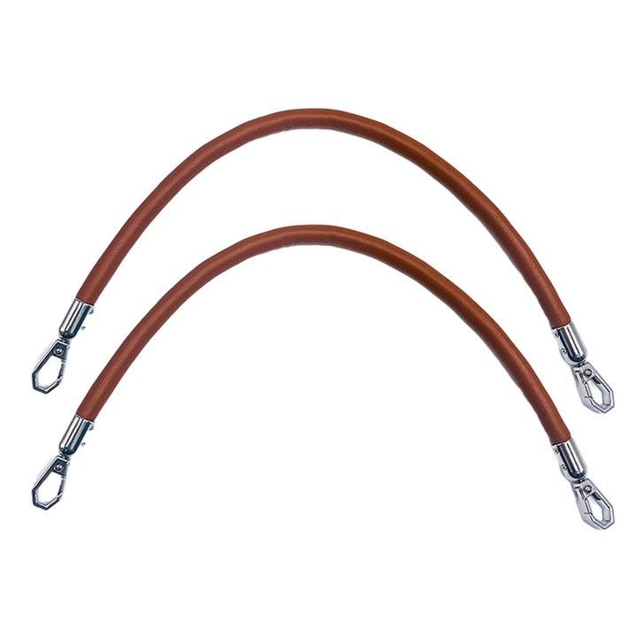 Комплект 2 дръжки за чанта QttvbTna, метал/екологична кожа, 60 см, кафяви