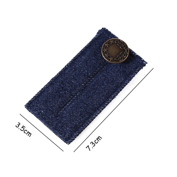 Set 2 extensii talie pantaloni HERUSI elastic denim negru albastru 7.3x3.5x0.5cm