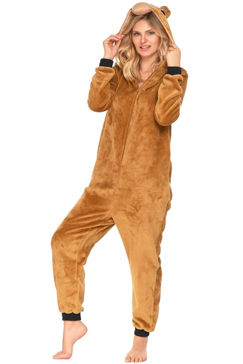 Pijama Dama, Moraj, Pdd5100-008, Material Moale Si Placut, Detalii Meticuloase, Calitate Superioara, 100% Poliester, Portocaliu, L