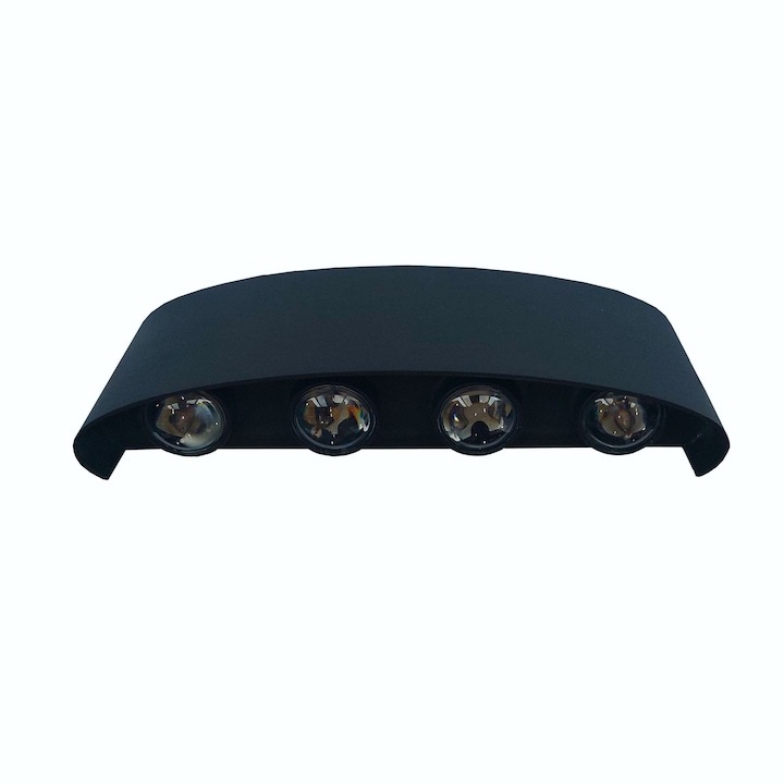 Led 8W стенна лампа, екстериор/вътрешност, Горе/Долу осветление, pvc, черна, топла светлина, клас на защита IP65