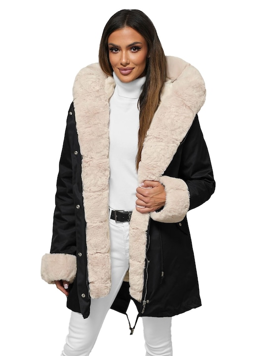 Geaca de iarna dama OZONEE JS/M763, Negru