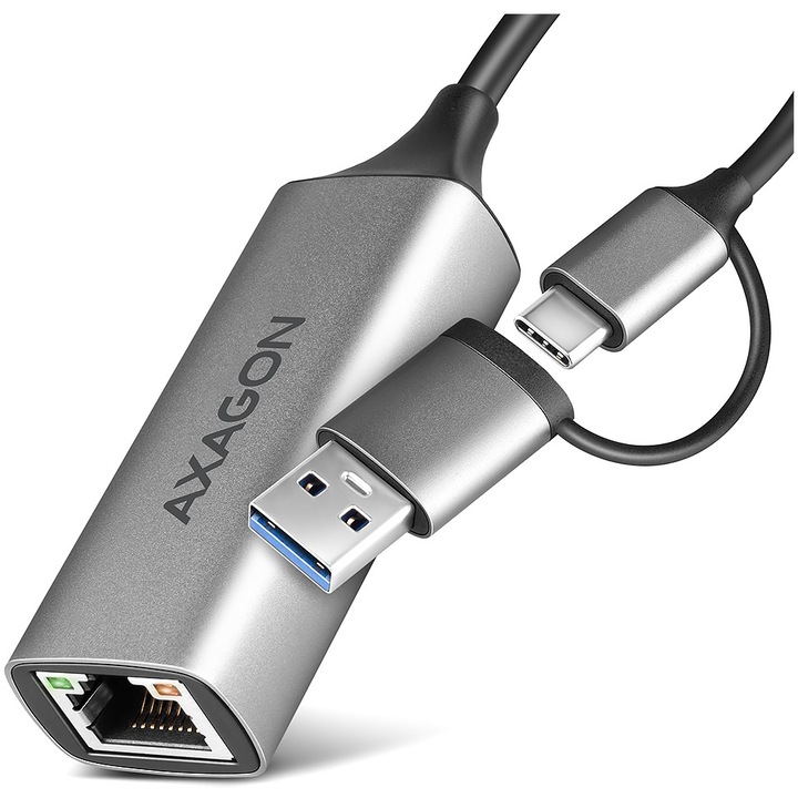 Мрежова карта Axagon ADE-TXCA, RJ-45, USB-C + USB-A