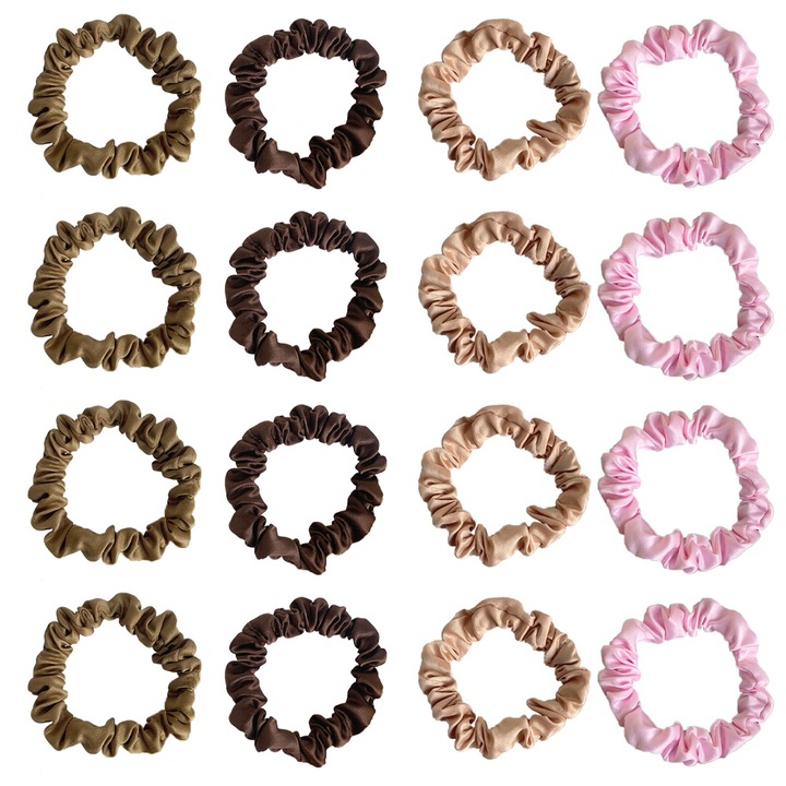 Set 16 elastice de par, Cozevdnt, Satin, Multicolor