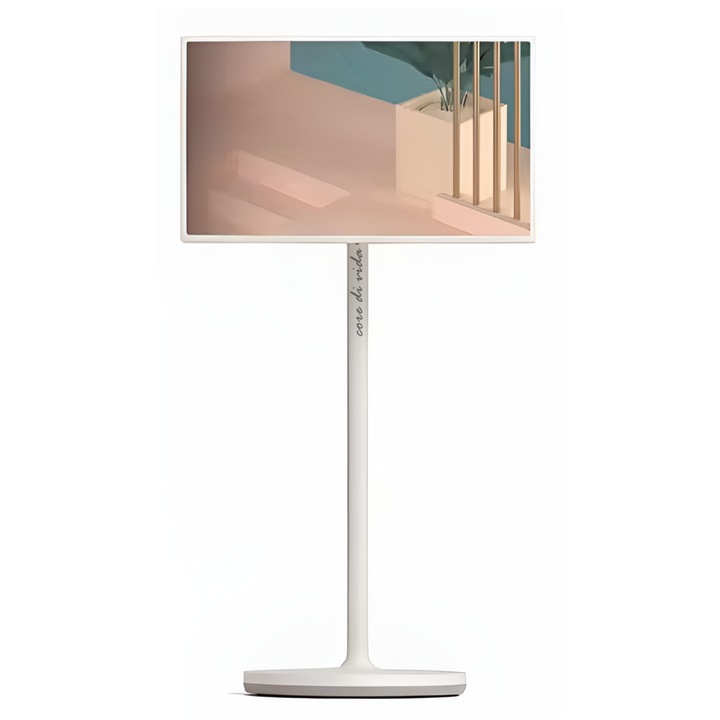 Hordozható monitor, Core di Vida, 31,5" UHD 4k, WiFi, Bluetooth 5.0, kivehető 8MP mágneses kamera, nyolcmagos processzor, beépített hangszórók, állítható mobilállvány, 160°-os dönthető, ideális játékhoz és szórakozáshoz, fehér
