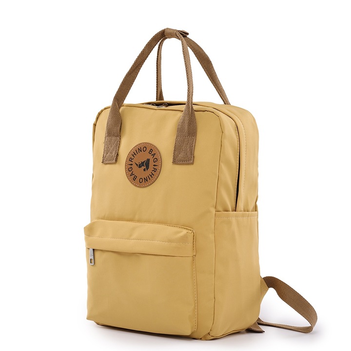 Rucsac unisex Rhino bag, stil sport, impermeabil, galben, 26x17x38cm, 2 compartimente