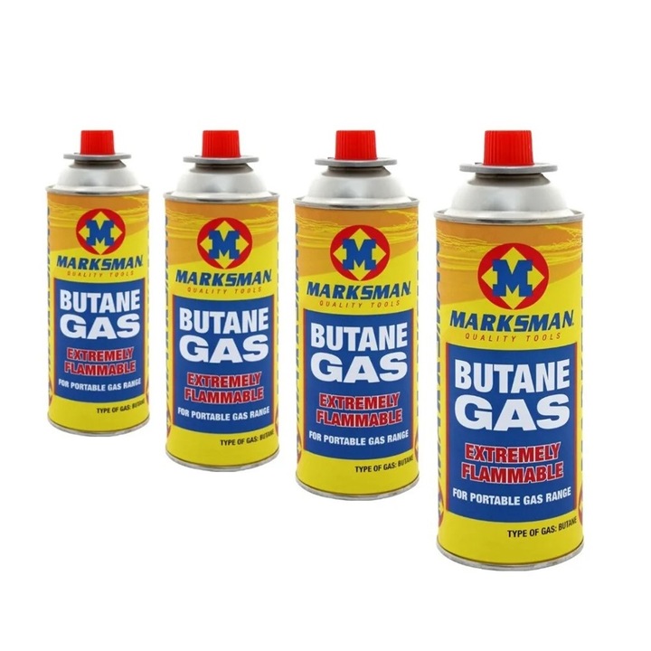 Set cartuse gaz butan pentru camping, 4 bucati, 227gr, Marksman, 68238C