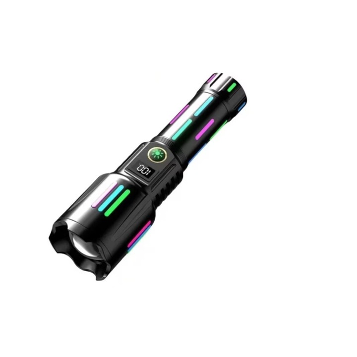 Професионален тактически фенер INELAG, 6500lm, 26650mah, 5 режима на светене, USB зареждане