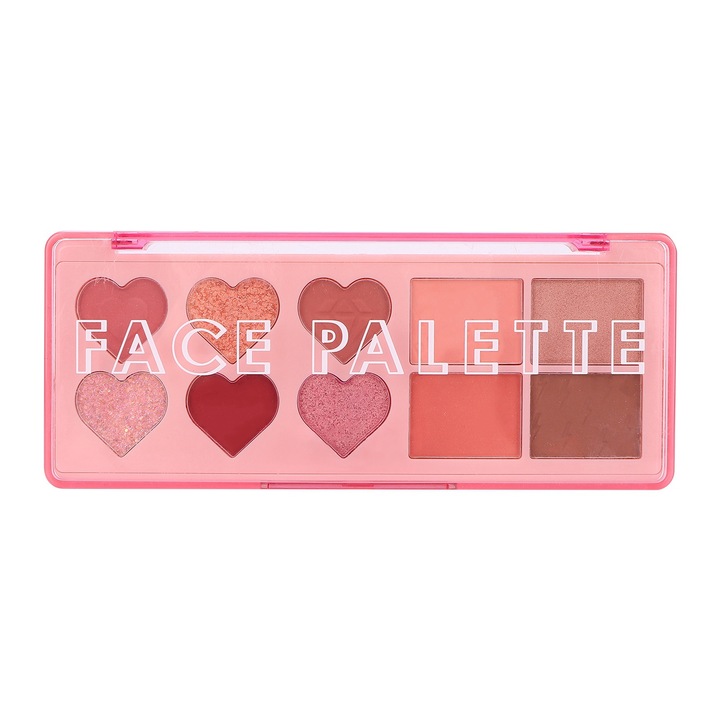 Szemhéjfesték paletta, 10 szín, pirosító, highlighter, készlet, könnyen használható