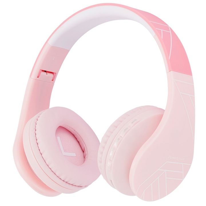 PowerLocus P1 Kids vezeték nélküli fejhallgató, Bluetooth, rózsaszín