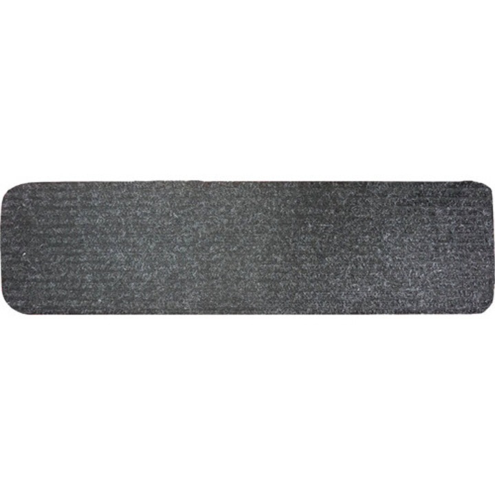 Комплект от 14 мокетени плочки за стълби, тъмносиво, 8x30 см