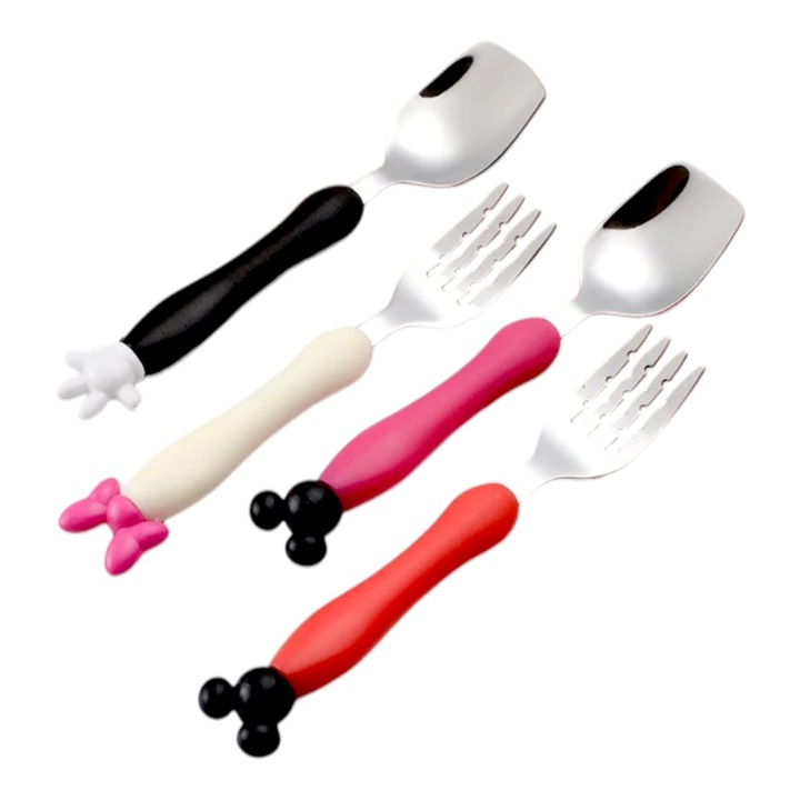 Set 4 tacamuri copii cu design Micikey si Minnie DIsney