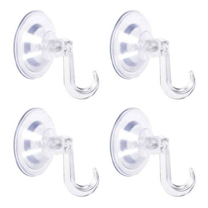 Set 4 cuiere din plastic Antbro® cu ventuza transparenta