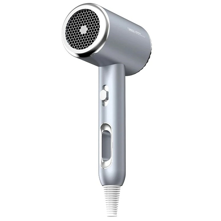 Hajszárító, ionizációval, 3 levegő hőmérséklet fokozat, 120x75x265mm, kék