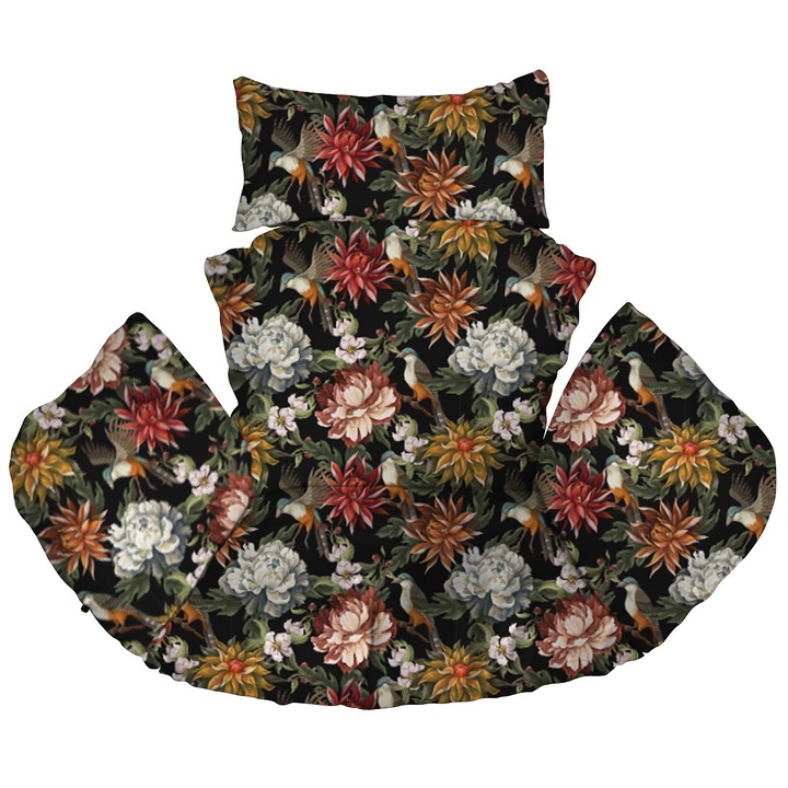 Възглавница за висящ фотьойл, градински стол, Шарени цветя