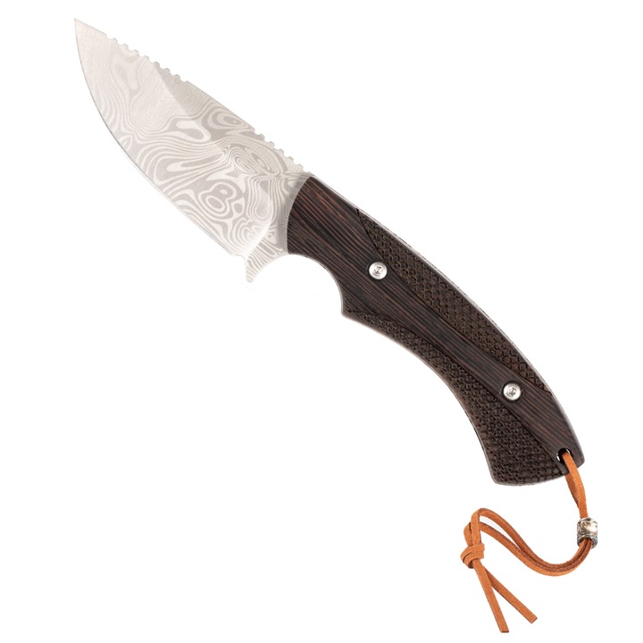 Cutit vanatoare gravat cu Laser Albainox 9.5 cm, teaca piele 32613