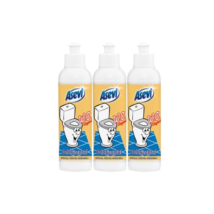 Set 3 x Asevi Odorizant Baie WC Lichid 200ML Elegant, aroma relaxanta, neutralizarea mirosurilor neplacute, durabilitate si eficienta, usor de utilizat, potrivit pentru diverse spatii, ambalaj economic